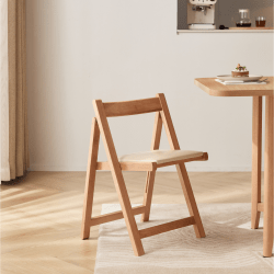 Linspire Yumi Solid Wood Foldable Dining Chair, Na...