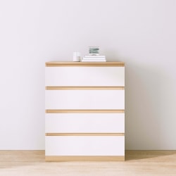 Loft Ensio Chest of 4 drawers, White & Light Wood