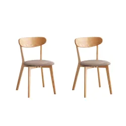 Solidwood Fuji Dining Chair, Oak, Set of 2