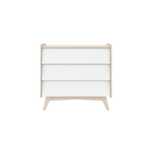 Alpaka Kaia Kids Chest of 3 Drawers, White and Oak Effect, 93x55.5x100cm