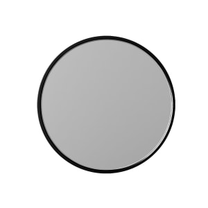 Aruvo Cstone Round Composite Stone Bathroom Mirror Black 850mm