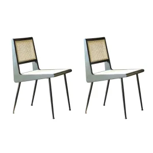 BohoBoho Monte Iron Wood Dining Chair, Black, Set of 2