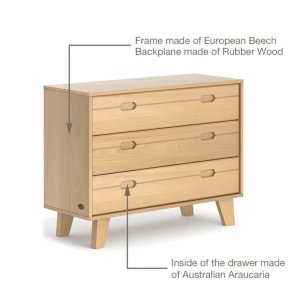 Boori Ballet Kids 3 Drawer Dresser