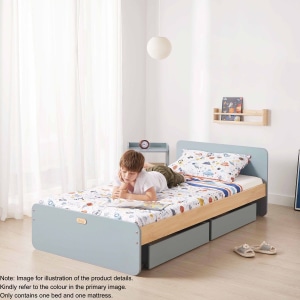 Boori Neat Kids Single Bed with Spring Mattress, Cherry and Almond