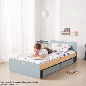 Boori Neat Kids Single Bed Frame, Blueberry and Almond