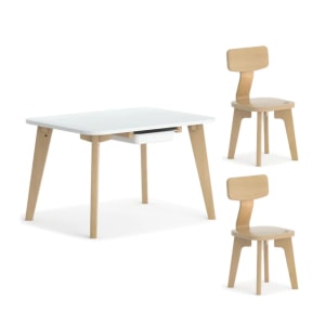 Boori Tidy Kids Table V23 With Two Chairs Package, Barley and Almond