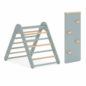 Boori Tidy Kids Climbing Triangle and Ramp 2 Piece Set, Blueberry and Almond