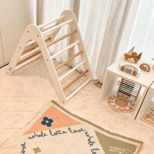 Boori Tidy Kids Climbing Triangle and Ramp 2 Piece Set, Barley and Almond