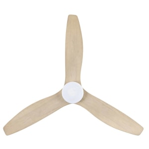 Brilliant BAHAMA Smart WiFi 52in. DC Ceiling Fan with Light, Whitewash Timber