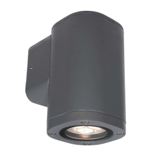 Brilliant GLENELG 1X4W GU10 WW LED Fixed Exterior Wall Light, Charcoal