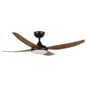 Brilliant AMARI 52in 4-Blade DC Ceiling Fan with LED CCT Light, Black/Walnut