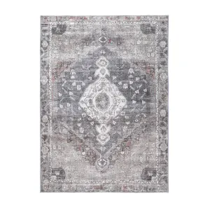 DreamWeaver Homestead Machine Washable Rug, Jule Grey, 200x290cm