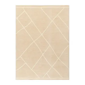 DreamWeaver Oasis Machine Washable Rug, Diamonds Beige, 160x230cm