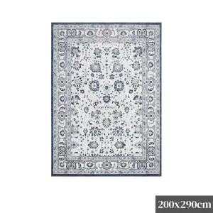 DreamWeaver Maya Floral Traditional Rug, Blue, 200x290cm