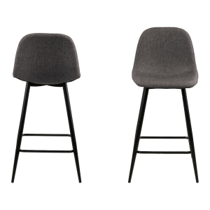 Hjem Design Verna Counter Stool, Grey, Set of 2
