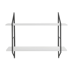 Hjem Design Cardiff Rectangular Wall Shelf, Small, White and Black