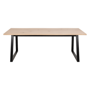 Hjem Design Malika Rectangular Dining Table, Natural & Black