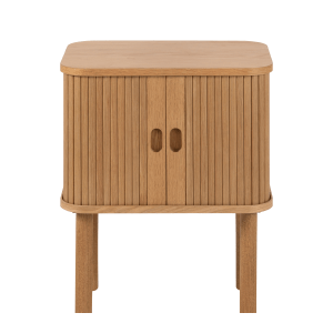 Hjem Design Langley Square Bedside Table, Oak