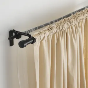 IKEA HUGAD Curtain Rod 210-385CM Black
