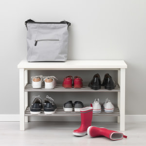 IKEA TJUSIG Bench with Shoe Storage 81x34x50cm, White