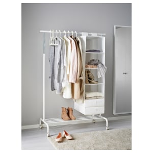 IKEA RIGGA Clothes Rack Adjustable Height, White