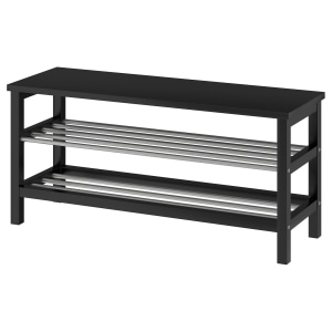 IKEA TJUSIG Bench with Shoe Storage 108x50cm Black