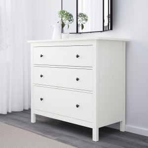 IKEA HEMNES Chest of 3 Drawers 108x96cm, White stain