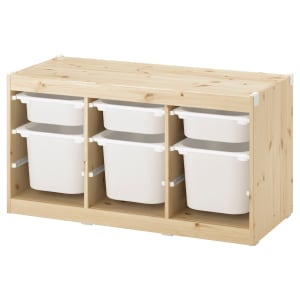 IKEA TROFAST Storage combination with boxes 99x44x52cm Pine White