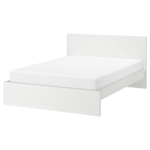 IKEA MALM Small Queen Bed Frame, High, White and Luroy