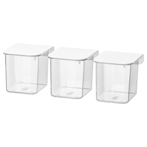 IKEA SKADIS Container with lid, White / 3 pack