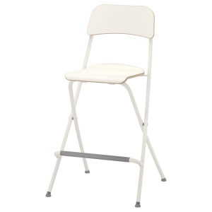 IKEA FRANKLIN Bar stool with backrest, Foldable  63cm White