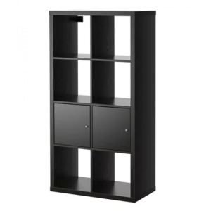 IKEA KALLAX Shelving unit with doors 77x147CM Black-brown