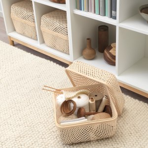 IKEA SMARRA Box with Lid 30x30x23CM Natural