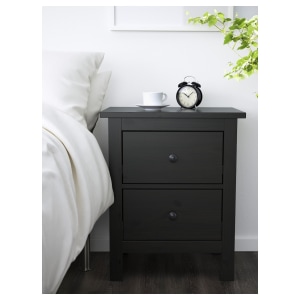 IKEA HEMNES Chest of 2 Drawers 54x66cm, Black-brown