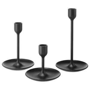 IKEA FULLTALIG Candlestick, Set of 3, Black