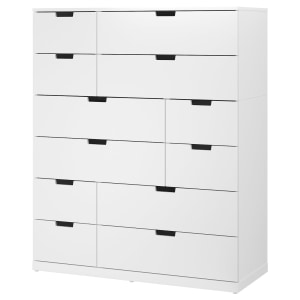 IKEA NORDLI Chest of 12 drawers, white 120x145 cm