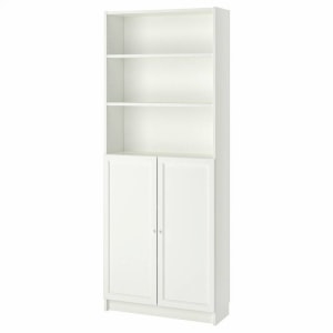 IKEA BILLY/OXBERG Bookcase With Door, 80x30x202cm, White
