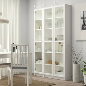 IKEA BILLY / OXBERG Bookcase with Glass Doors, 120x30x202CM, White