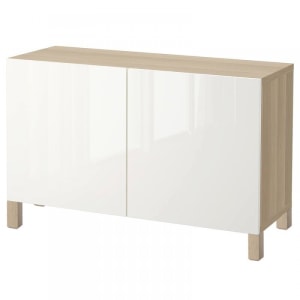 (Besta Part)IKEA BESTA Storage combination with doors, Stubbarp leg White stained oak effect