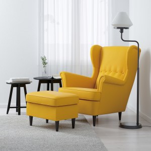 IKEA STRANDMON Footstool, Skiftebo yellow