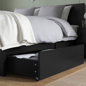 IKEA MALM Bed storage box, for high bed Frame 200cm/ 2 pack, Black-brown