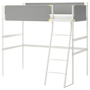 IKEA VITVAL Loft Bed Frame, 90x200CM WHITE, LIGHT GREY