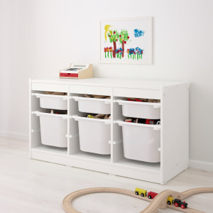 IKEA TROFAST Storage Combination with Boxes 99x44x55cm, White