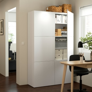 (Besta Part)IKEA BESTA Storage Ccombination With Doors 120 x 42 x 193 cm Lappviken White