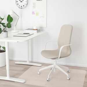 IKEA LANGFJALL Conference Chair with Armrests 68x68x104cm, Beige, White