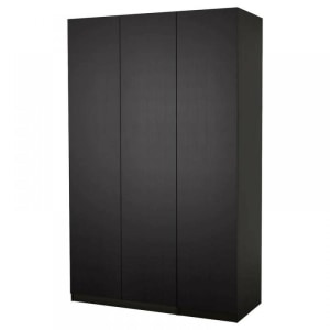 PAX Wardrobe, black-brown,  black-brown stained ash effect 150x60x236 cm