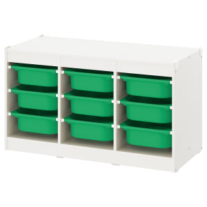 TROFAST Storage Combination, White, Green 99x44x55 cm