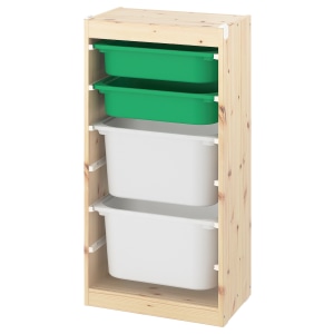 TROFAST Storage Combination, Light White Green, White 46x30x91 cm