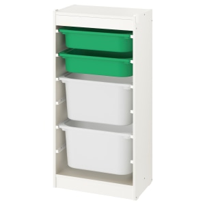 TROFAST Storage Combination, White, Green White 46x30x94 cm