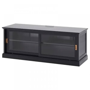 IKEA TV bench with sliding doors black stained 160x48x59 cm